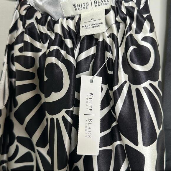 WHBM New Stylish Silk Black and White Printed Dress - Picture 7 of 9